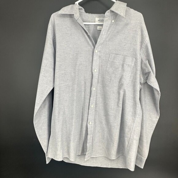Arrow Brigade Blue Button Down Shirt Light Gray Blue Long Sleeve Fitted 17 34/35 - Picture 1 of 9